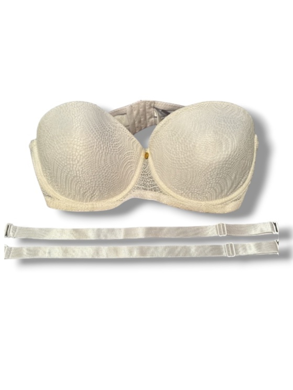 Adrienne Vittadini Women’s White Lace Strapless Bra / Removable Straps Intimates